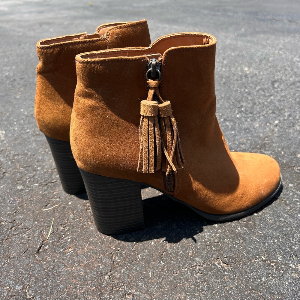 Esprit Tan Suede Ankle Booties
